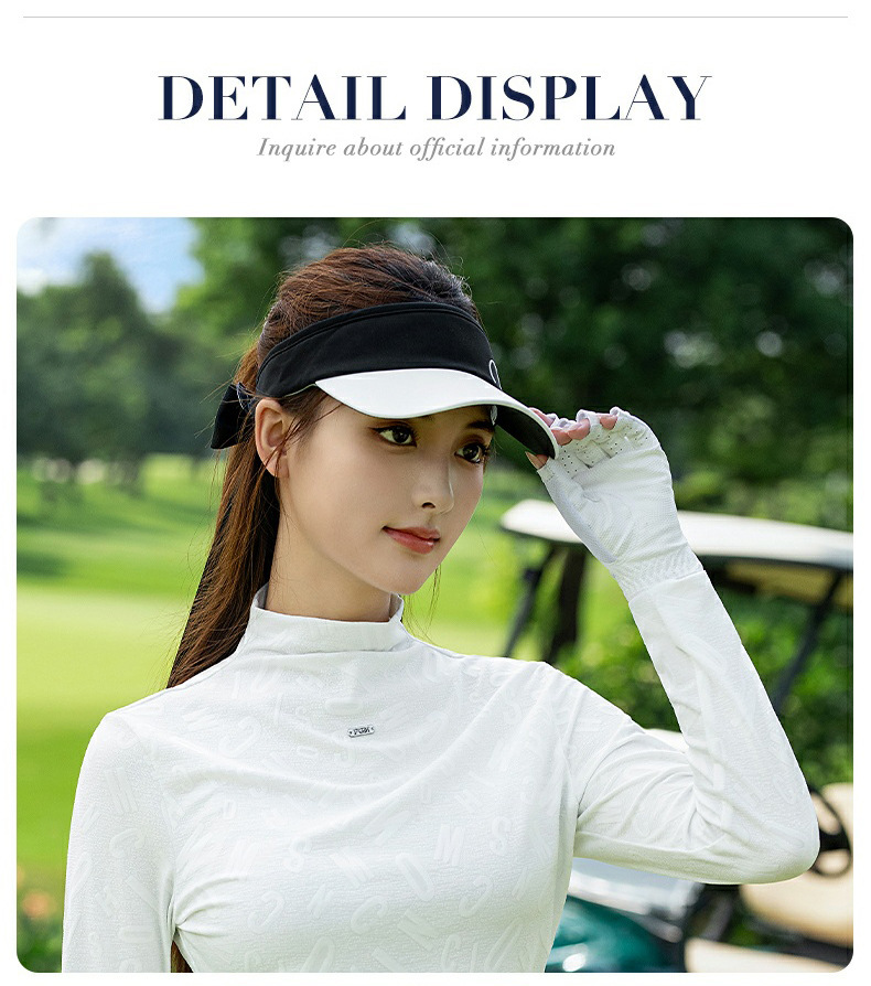 Áo sơ mi nữ PGM Golf cổ cao tay dài thu đông — Tay áo dài màu trắng [thoáng khí và thấm mồ hôi/giảm béo vòng eo/kết cấu chữ tối màu] YF835 chi tiết 3