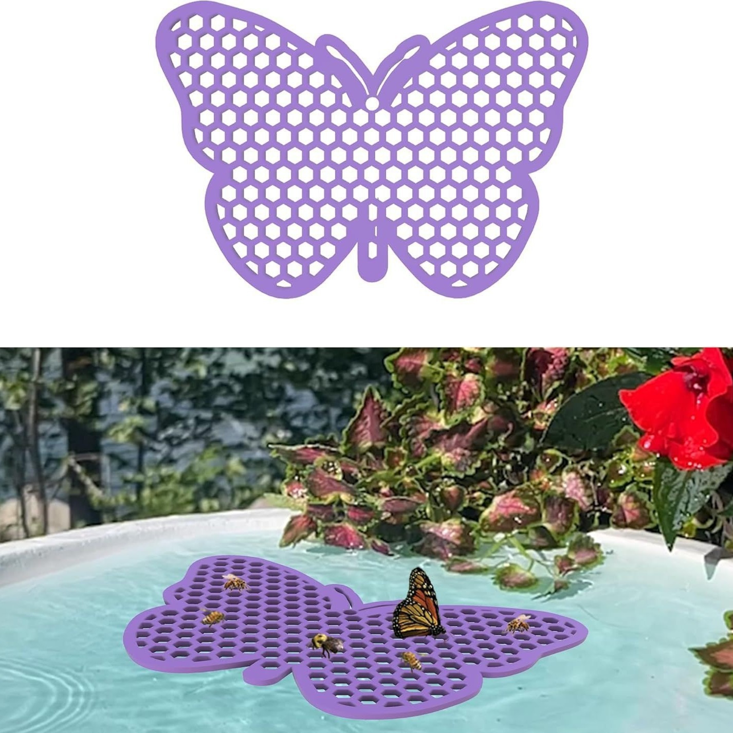 Cross-border new products 3d printing hollow bee drinker outdoor garden pool decoration bee butterfly feeder