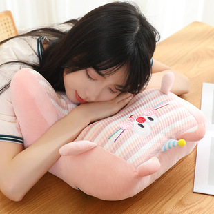 Ice Silk Multifunctional Pillow Cushion for Napping and Sleeping, Three-In-One Office Dormitory Student Neck Protection Breathable Ice Silk
