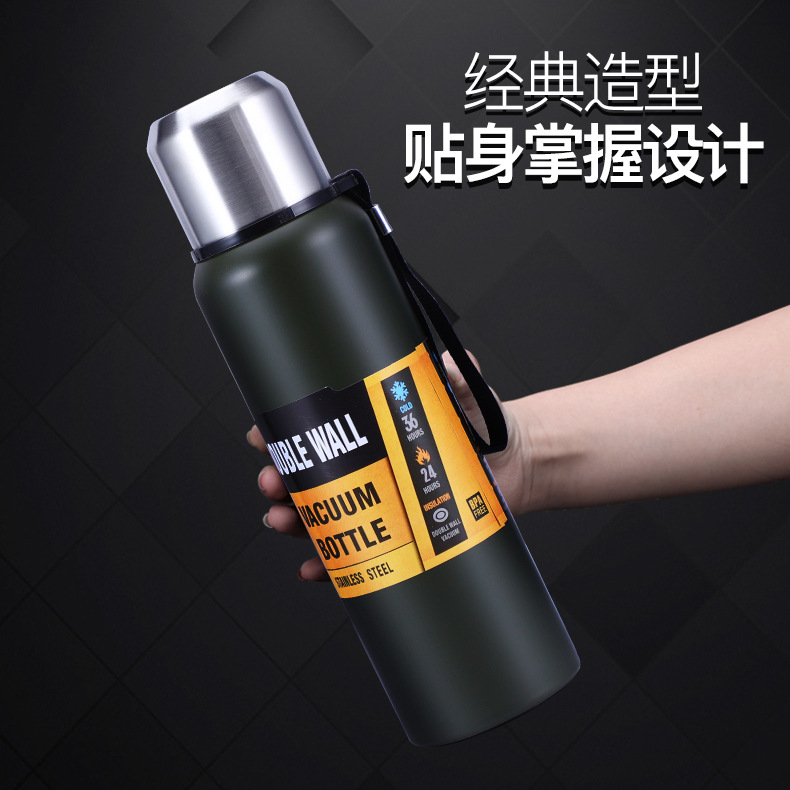 Suministro directo de fábrica al aire libre hervidor olla de viaje deportes de acero inoxidable hervidor portátil de gran capacidad de vacío termo taza