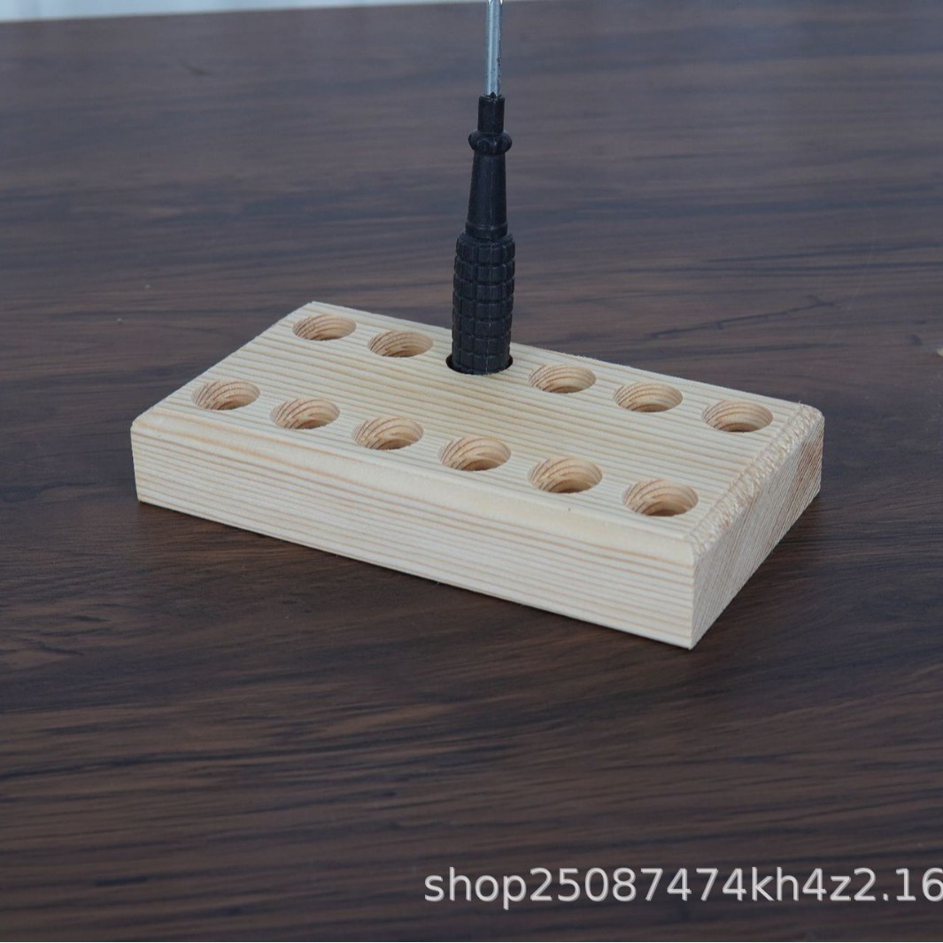 創意ペンチ収納木棚手作りDIYツール収納棚丸み平口ナイロンペンチ木製棚