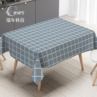 Ruinian factory direct selling simple size plaid tablecloth hotel restaurant table cloth waterproof oil-proof PVC tablecloth