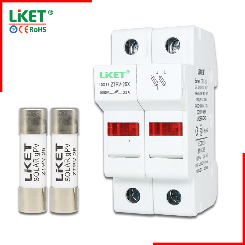 2P1000VDC直流熔断器保险丝配套指示灯底座套装1-32ACE盒跨境专供