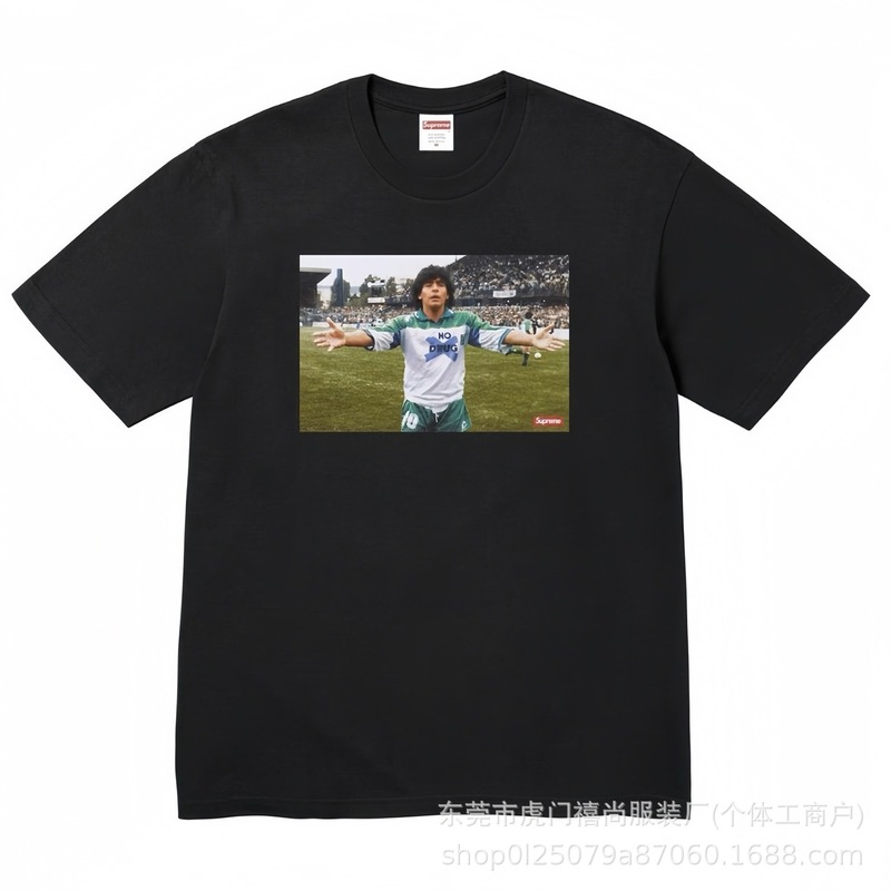 クロスボーダー25ss美潮Supreme文字プリントラウンドネック半袖男女兼用カジュアルTシャツ純綿快適|undefined