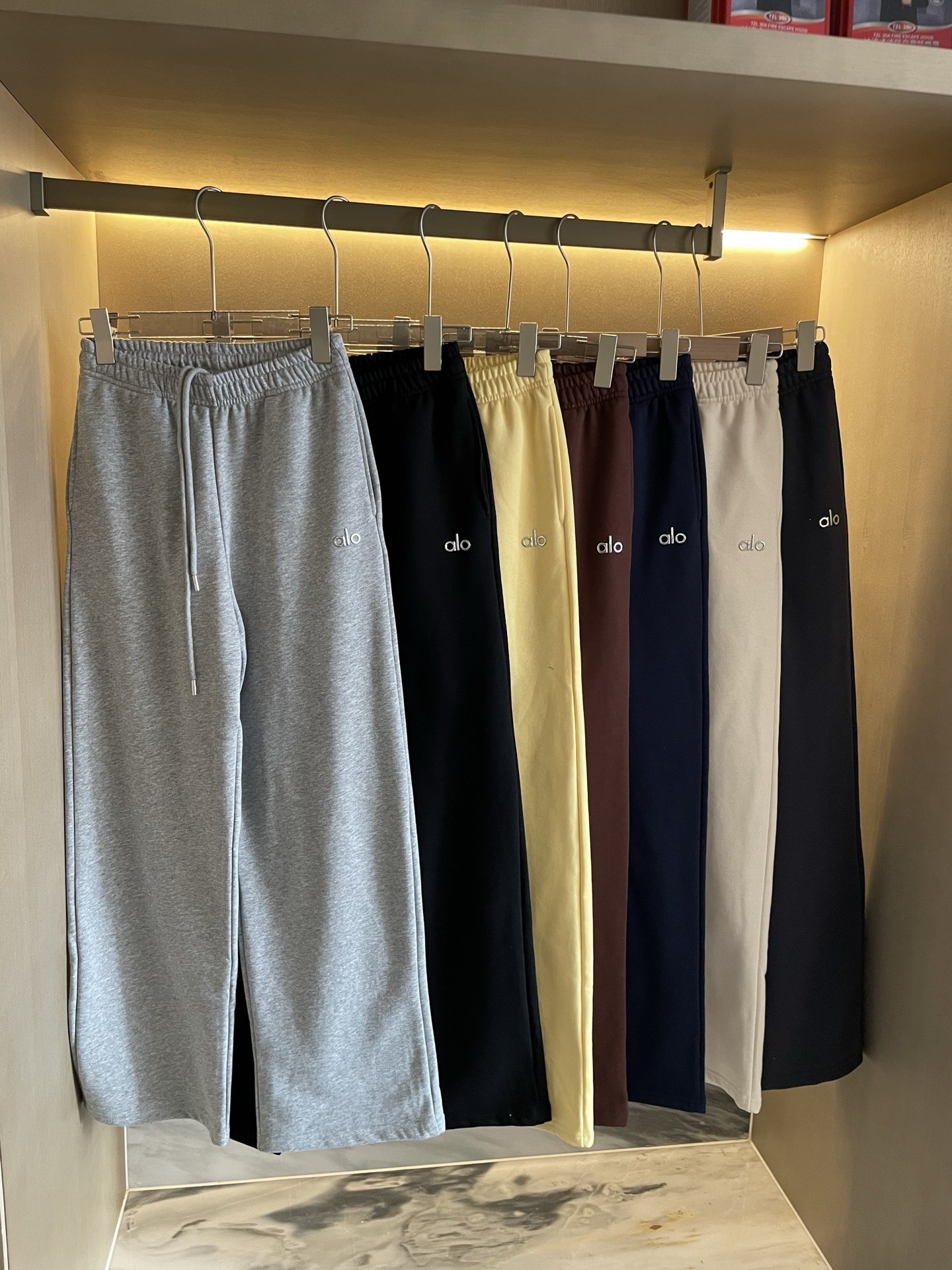 ALO Letter Logo Women's Terry Wide-Leg Sweatpants 26 Autumn New Style Sports Casual Versatile Pants in Stock