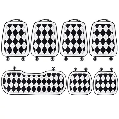 Retro Linen Car Seat Cushion, Summer Ventilated Silk Cotton Seat Cushion, Universal for All Seasons, Light Luxury and High-End Feel Seat Cover (Seat cushion, seat cover) - diamond-cushion-seven-piece-set