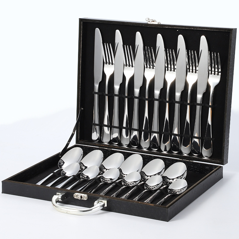 1010 오리지널 컬러 나이프, 포크, 스푼 24개(블랙박스)