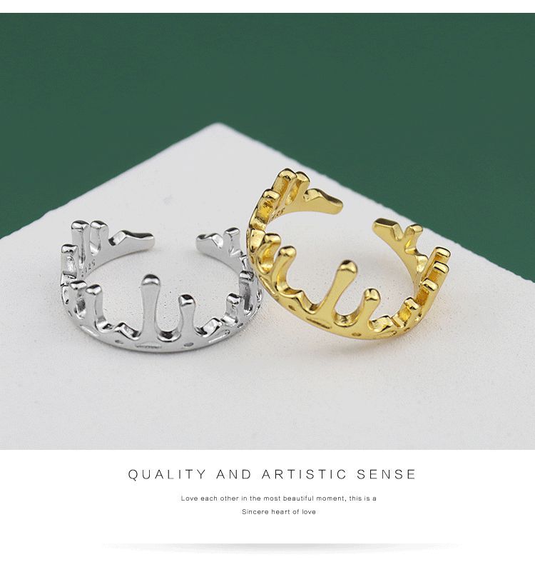Korean version of the crownshaped opening adjustable irregular finger ringpicture14