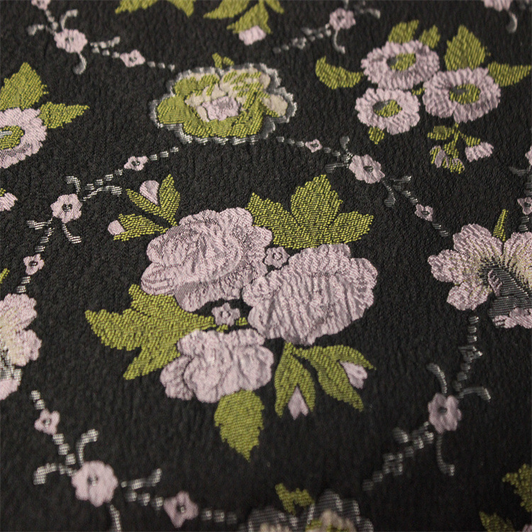 三朵花图案色织提花布面料适用于服装装饰沙发布鞋子布