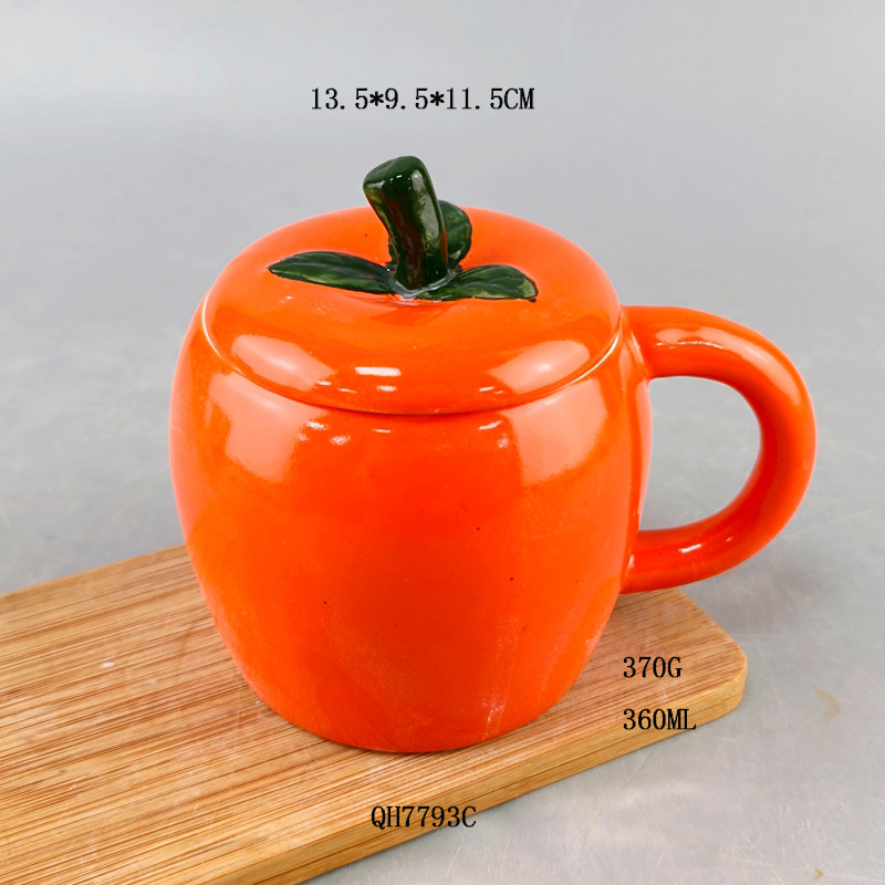 Inventario creativo de frutas pequeñas tomates en forma de tazas de cerámica encantadoras artesanías de cerámica regalo de mano tazas de agua
