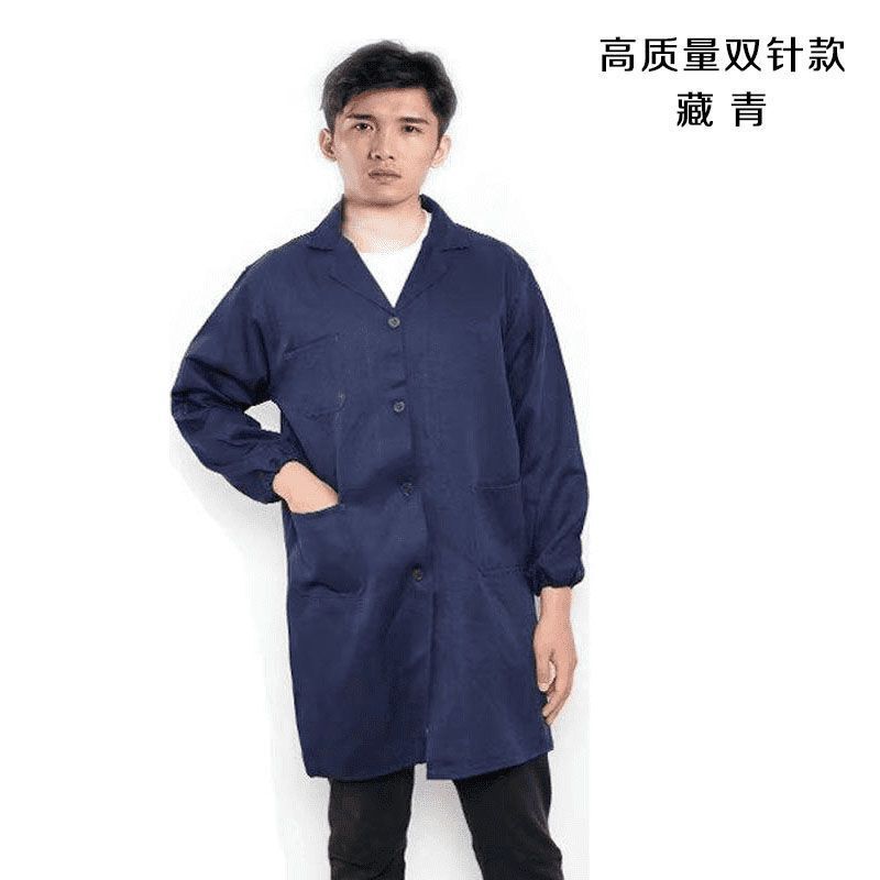 蓝大褂男女四季加厚长袖款搬运仓库工厂耐脏耐磨罩衣劳保可订印字|undefined