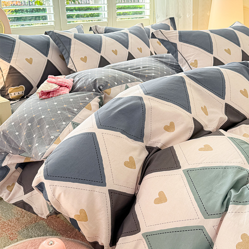 Cama de algodón fresca pequeña de cuatro piezas de algodón puro Xinjiang 2025 nueva funda de edredón sábana ropa de cama de tres piezas