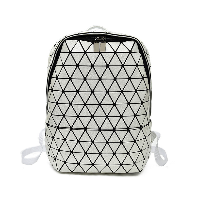 2024 Frühjahr Neue Geometrie Lingge Stoßdämpfende Große Kapazität Unisex PU Computer Rucksack_voghion.com