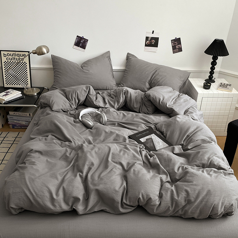 Double Layer Gauze Bedding Set Pure Cotton Soft Four-piece_voghion.com
