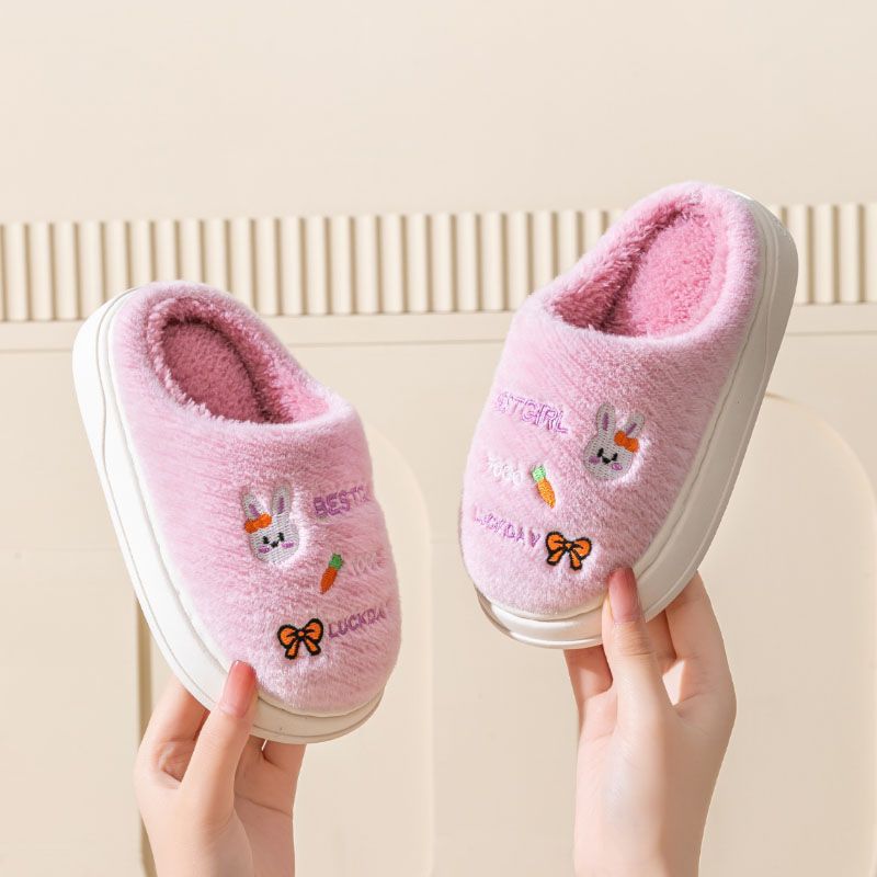 Otoño y invierno zapatillas de algodón para niños y niñas bebés en el hogar infantil invierno zapatillas de lana para niños padres e hijos mayores