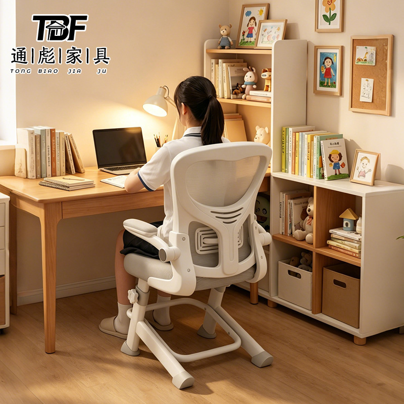 Study Chair for Teenagers, Middle and High School Students, Ergonomic Chair with Waist Support, Children's Writing Desk Chair for Home Use
