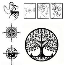 跨境tm爆款金属剪影铁艺工艺品家居客厅卧室墙面装饰创意艺术壁画