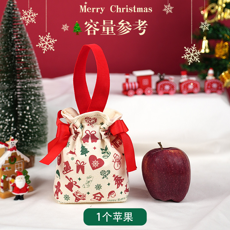 Bolsa de regalo de Navidad nuevo producto explosivo transfronterizo caja de regalo de manzana para niños embalaje de Nochebuena bolsa de regalo de Santa Claus