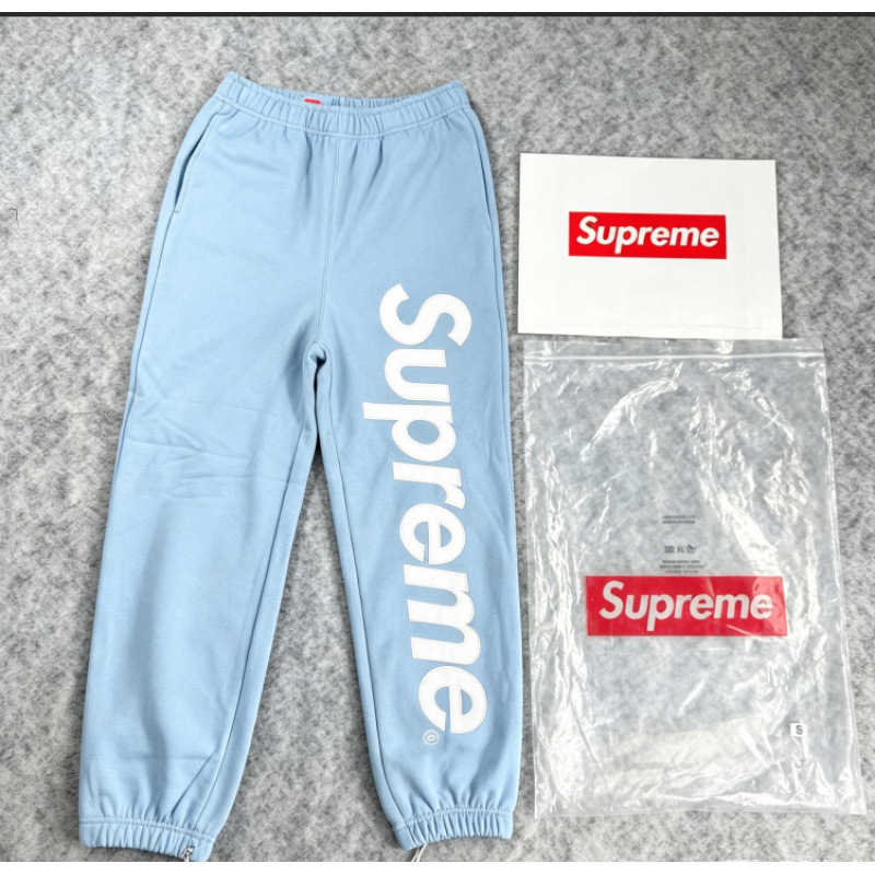 A309#classic large logo hooded sweatpants light blue / S