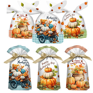 50 Thanksgiving Thanksgiving Gift Wrapper Bag Candy Cookie Drawstring Pocket Rabbit Ears Pocket