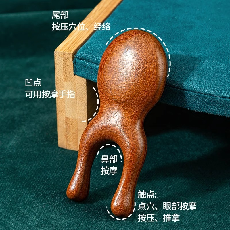 マッサージ櫛檀木の目の顔の鼻筋の小さいカエルのマッサージ器の家庭の頭の経絡の顔は美しい鼻を剃ります器|undefined