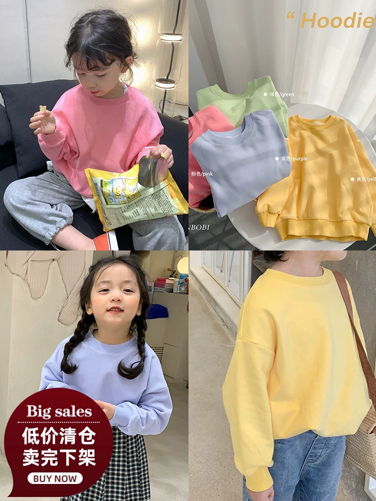 Хлопковая осенняя и зимняя детская корейская повседневная свитерская детская весенняя новая одежда для девочек свободная дикая рубашка с длинными рукавами