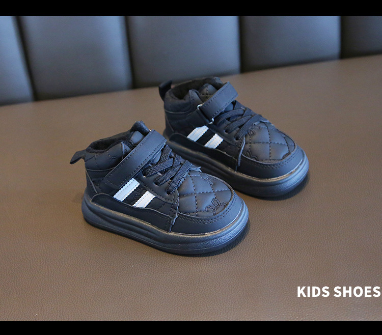 Winter children's sports with plush thick board warm bread men's and women's shoes, waterproof shoes_voghion.com