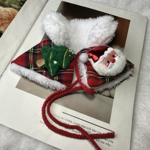 Кошачья рождественская нагрудная одежда красный плащ нагрудник украшение домашних животных собаки рождественский накидка