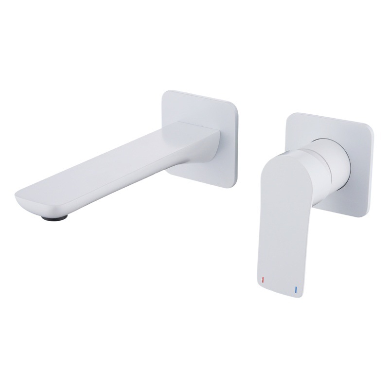 Pistola de cobre gris oculta Cuenca del grifo montado en la pared de agua caliente y fría oculta incrustado pared salida de agua incrustado