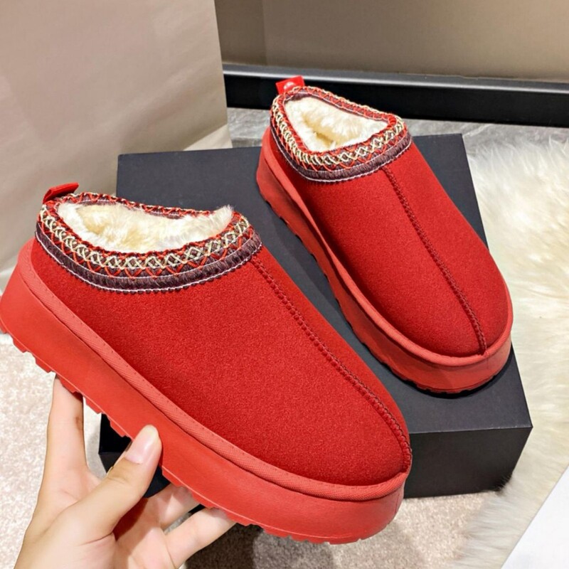 Winter Velvet Mid-Short Snow Boots for Women, Thickened Warm Thick Soles, Heightening Snow Boots, Outer Wear Cotton Slippers Wholesale
