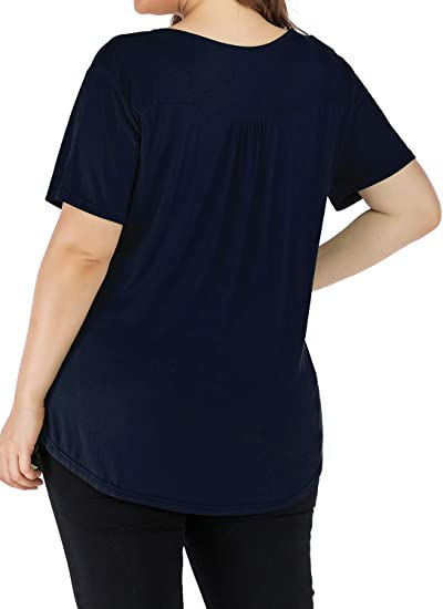 2025 verano damas nuevas ventas de Aliexpress botones de pluma de color sólido sueltas camisetas de manga corta mujeres en stock image 9