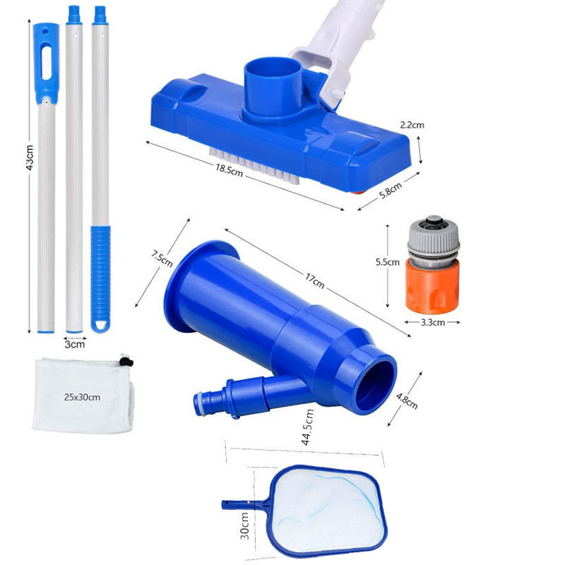 Cross-border new swimming pool cleaning supplies vacuum suction head with three telescopic rod suit suction pool bottom with brush hair Cross-border new swimming pool cleaning supplies vacuum suction head with three telescopic rod suit suction pool bottom with brush hair