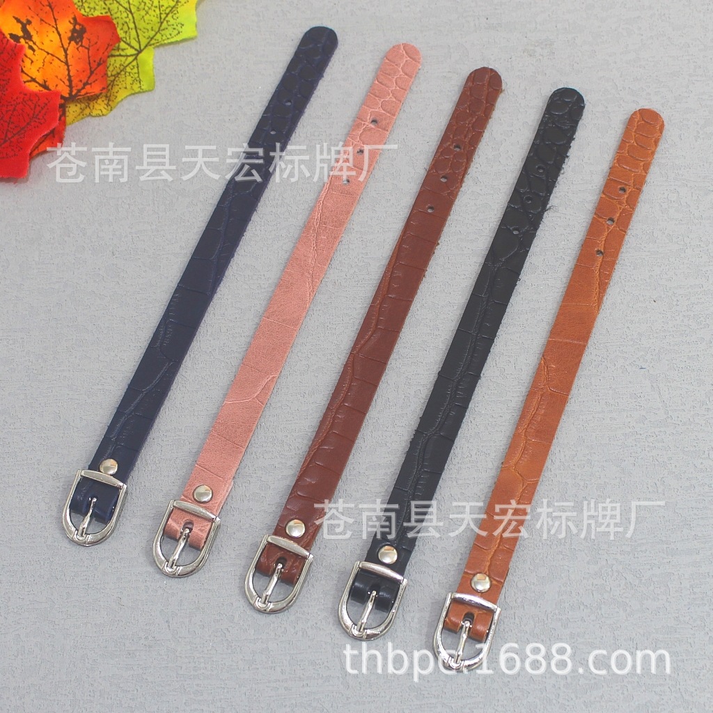 Spot Supply Multi-color Leather Strap PU Luggage Tag Sling Lanyard Small Belt Leather Wrist Strap