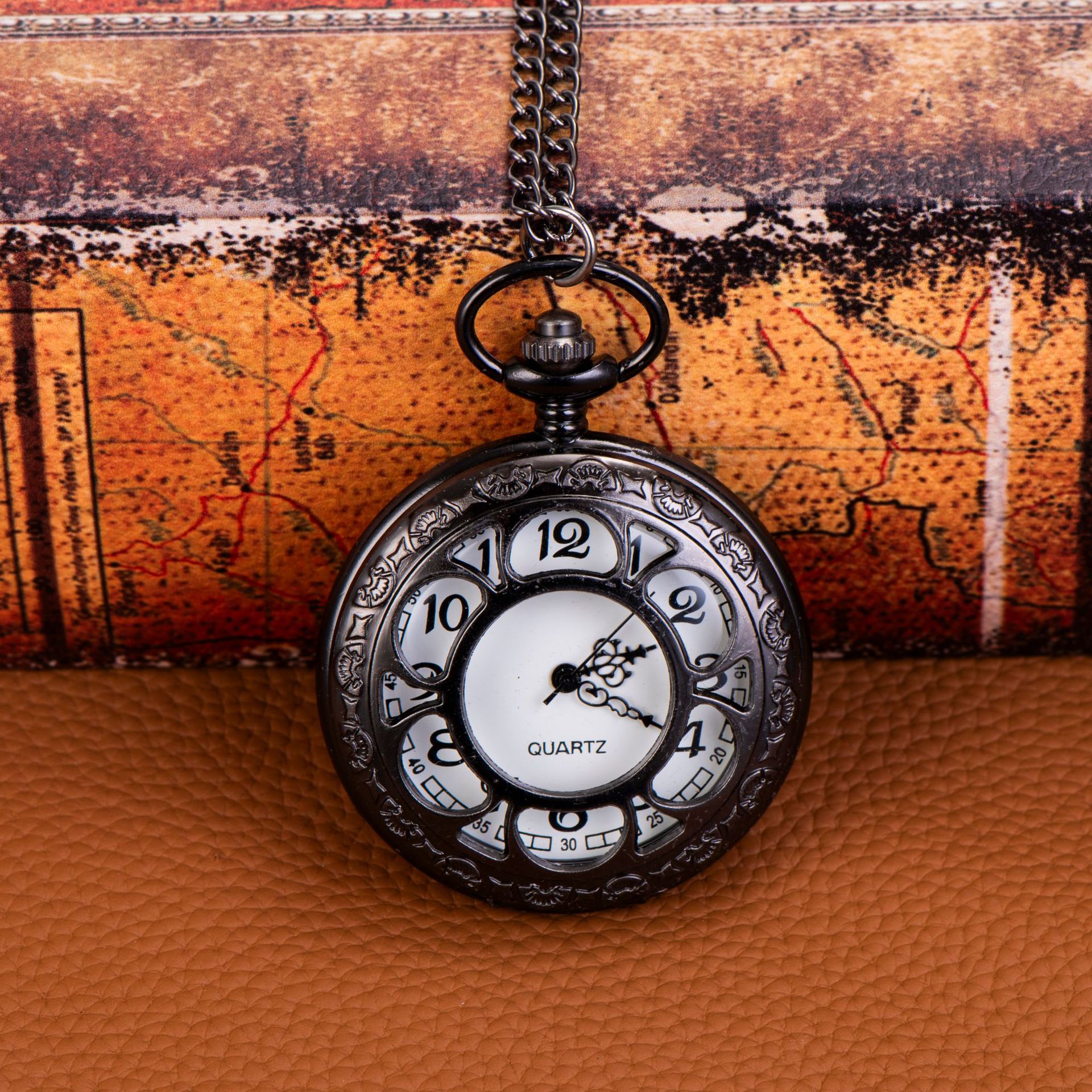 Hollow petals pocket watch a variety of styles pocket watch large alloy quartz watch flip watch a generation of hair