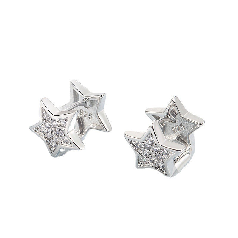 S925 plata alta sensación de pendientes femeninos minimalistas franceses de moda geométrica ins aretes de aire frío nueva moda image 6