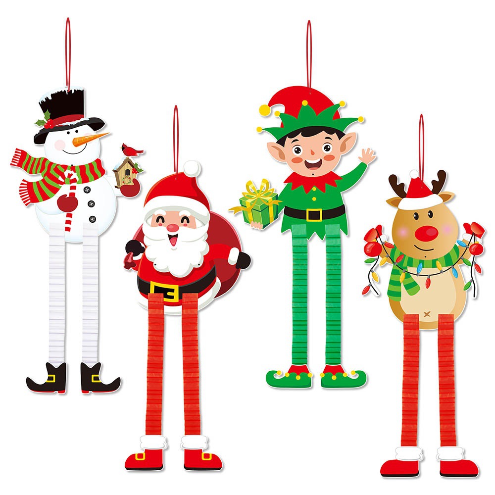 Nuevos productos transfronterizos Navidad colgante retráctil fiesta panal retráctil Santa decoración muñeco de nieve alce