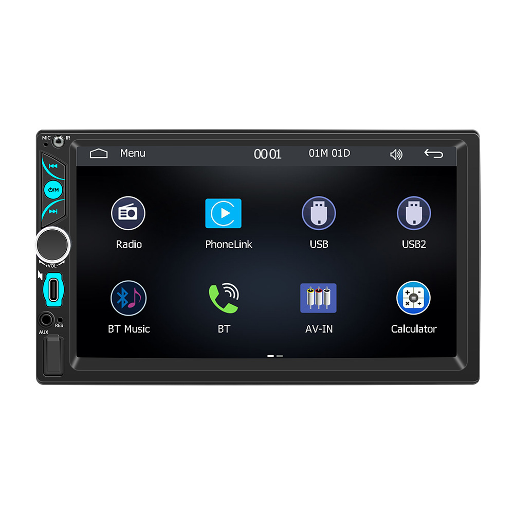 7 pulgadas doble husillo MP5 navegación multimedia Bluetooth inalámbrica carplay control central HD imagen de marcha atrás motor de coche