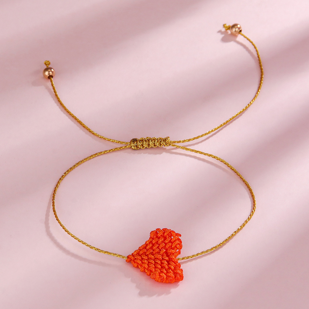Knitting Design IG Style Bohemian Simple Style Heart Shape Cord Wholesale Bracelets