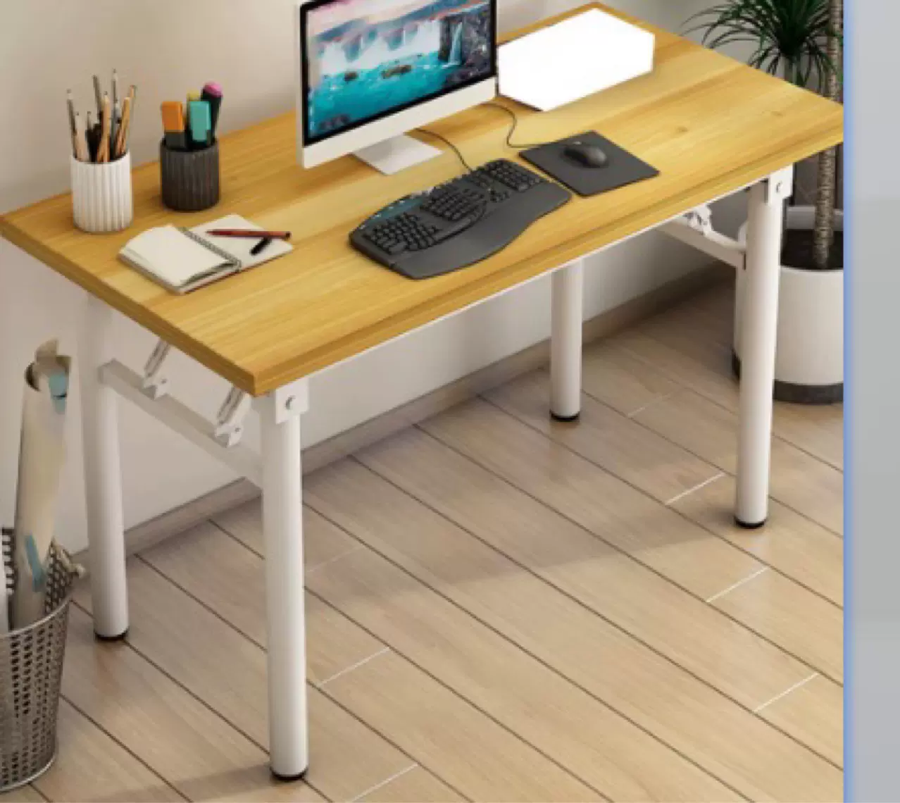 家用卧室台式电脑桌简易长方形书桌简约学生写字桌租房折叠小申恒