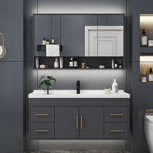 简约卫生间洗手盆柜实木浴室柜洗脸盆组合智能陶瓷一体洗漱台