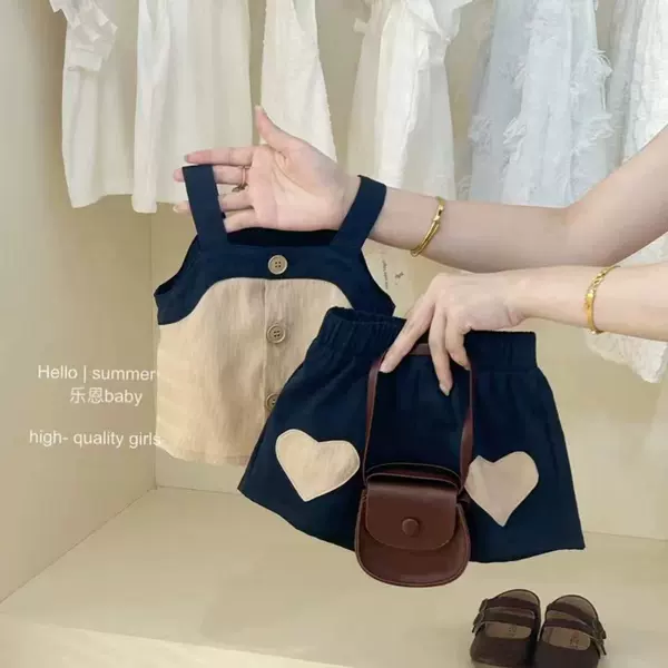 ❀✿▷Khaki suspender set