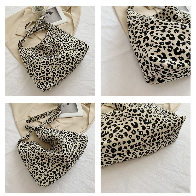 2024 new small leopard print shoulder shopping fashion canvas women's handbag stylish armpit bag_voghion.com