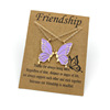 Cross -border new FRIENDSHIP Friendship Butterfly Necklace Simple Friends Dripping Oil Strange Color Butterfly Necklace