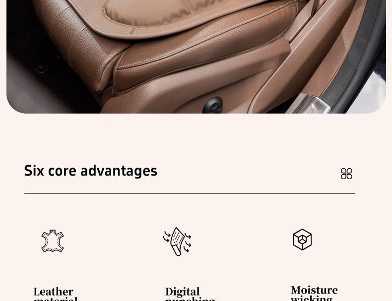 Cross-Border Popular Car Seat Cushion, Breathable Nappa Leather Seat Pad, Soft and Comfortable for All Seasons, Size Three