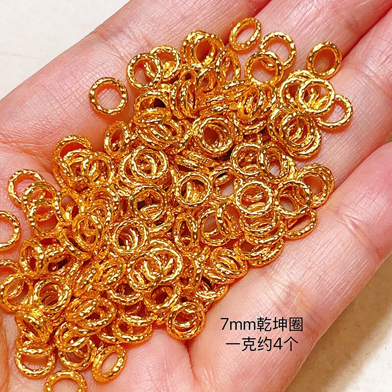 S925银镀24K金麻花圈盘缠圈手链项链串饰diy配件手工隔珠半成品|undefined