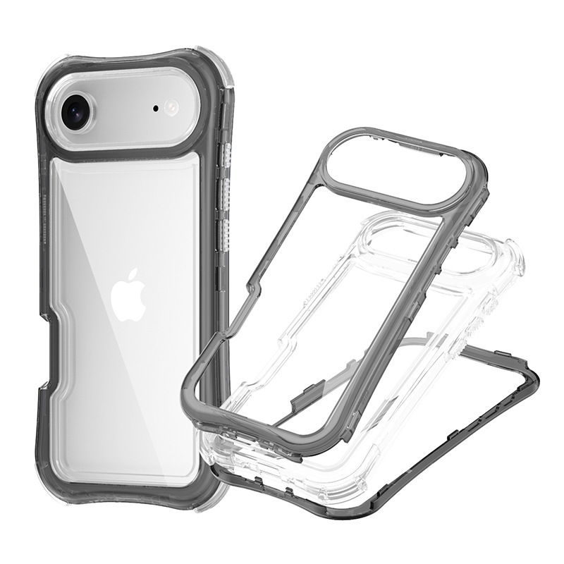 新款适用苹果17pro max三合一手机壳透明iphone17 Air气囊TPU+PC|undefined