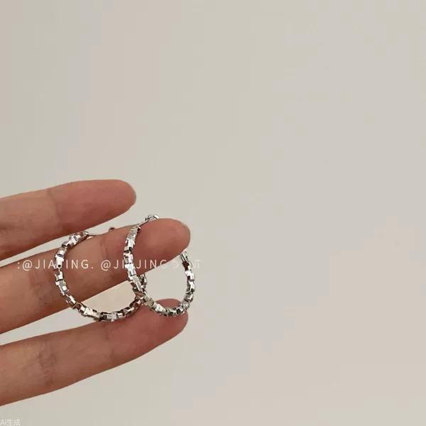Minimalist Style Silver Earrings with 925 Silver Needle Hoops, Niche Design, Simple Versatile Earrings, Trendy and Unique for Women~
