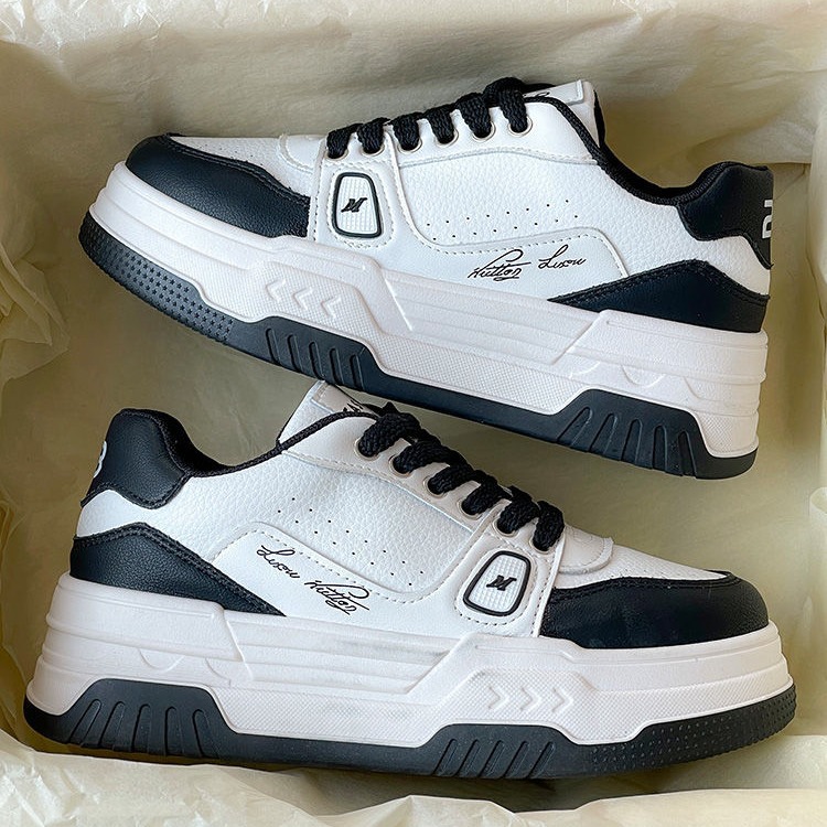 Zapatos Negros de Suela Gruesa Estilo Chanel de Meilade para Mujer, Primavera 2025, Nuevas Zapatillas Deportivas Retro Alemanas Versátiles para Estudiantes.