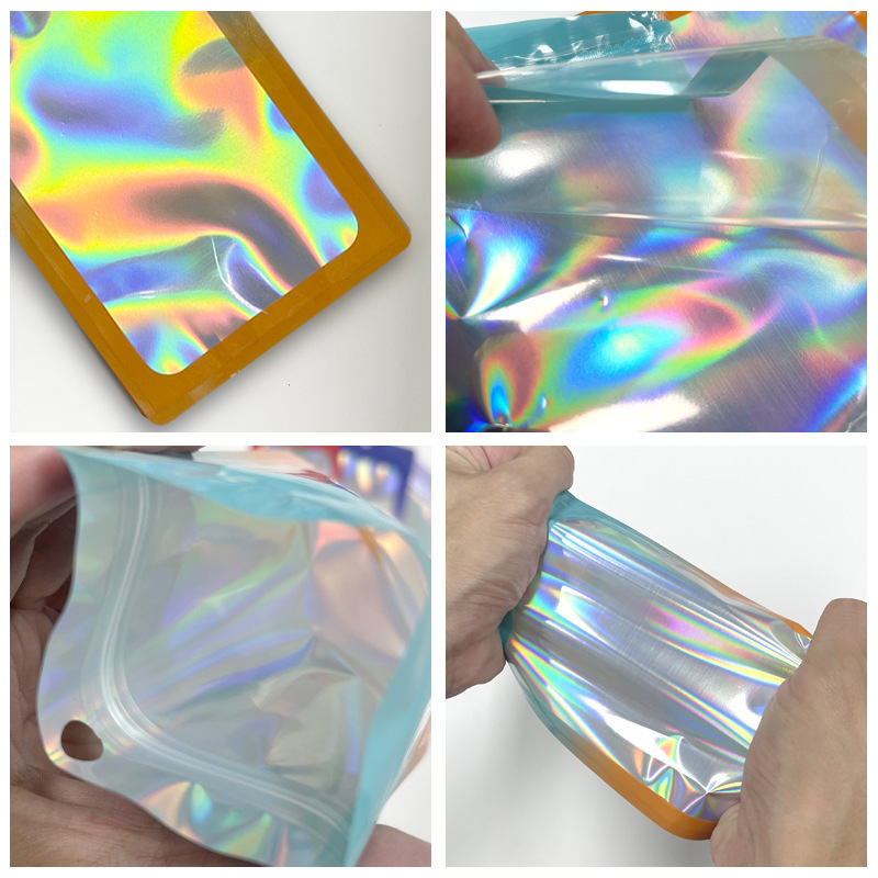 漸變彩色數碼配件飾品開窗骨袋磨砂鐳射陰陽袋糖果零食包裝袋