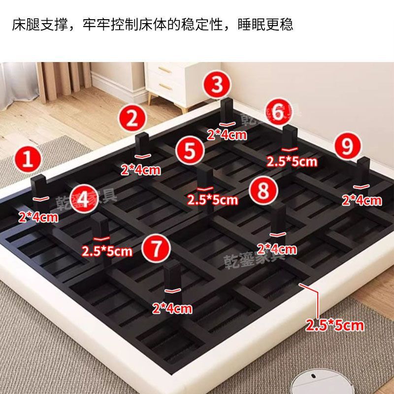 现代简约双人悬浮床无床头榻榻米单人铁艺床架宿舍出租房排骨架床|undefined